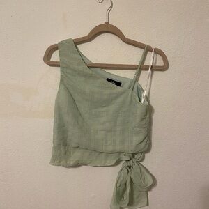 Lulu's Green One-Shoulder Blouse